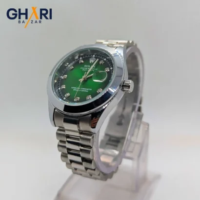 Rolex Silver Men’s Green Dial with Date | Ghari Bazar