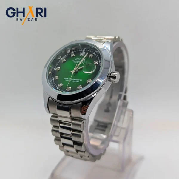 Rolex Silver Men’s Green Dial with Date | Ghari Bazar