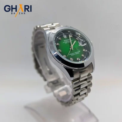 Luxury Rolex Green Dial Watch with Stainless Steel Strap | Ghari Bazar