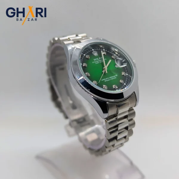 Luxury Rolex Green Dial Watch with Stainless Steel Strap | Ghari Bazar
