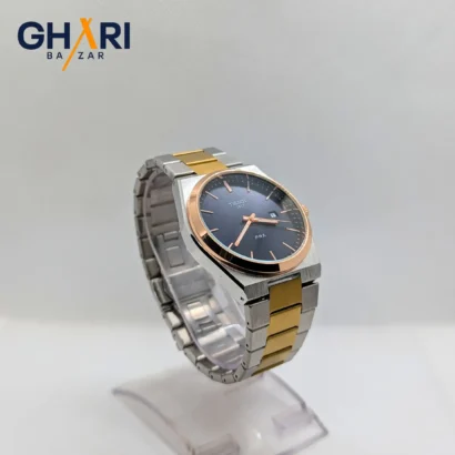 Premium Tissot wristwatch with golden accents and sleek blue dial | Ghari Bazar