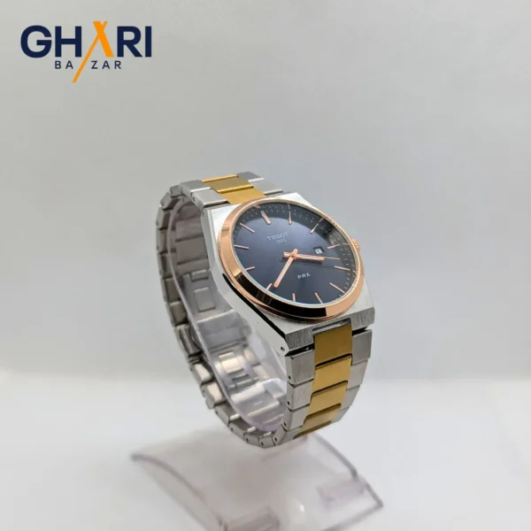 Premium Tissot wristwatch with golden accents and sleek blue dial | Ghari Bazar